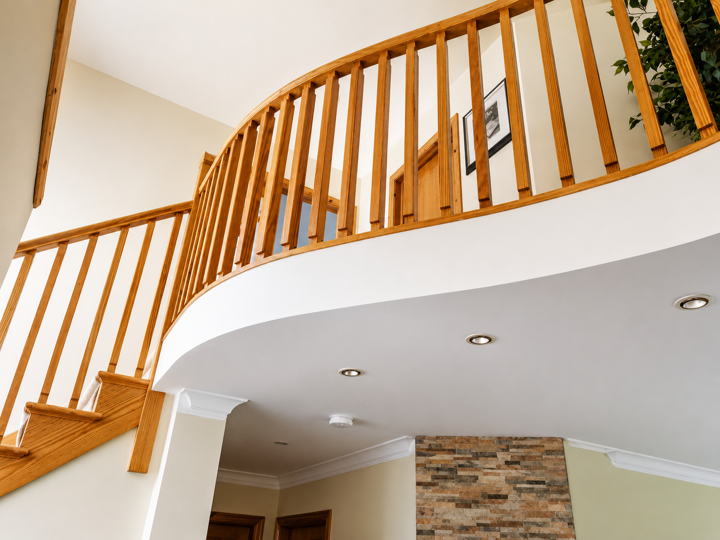 Mezzanine staircase in Bangor painted with Farrow and Ball paint