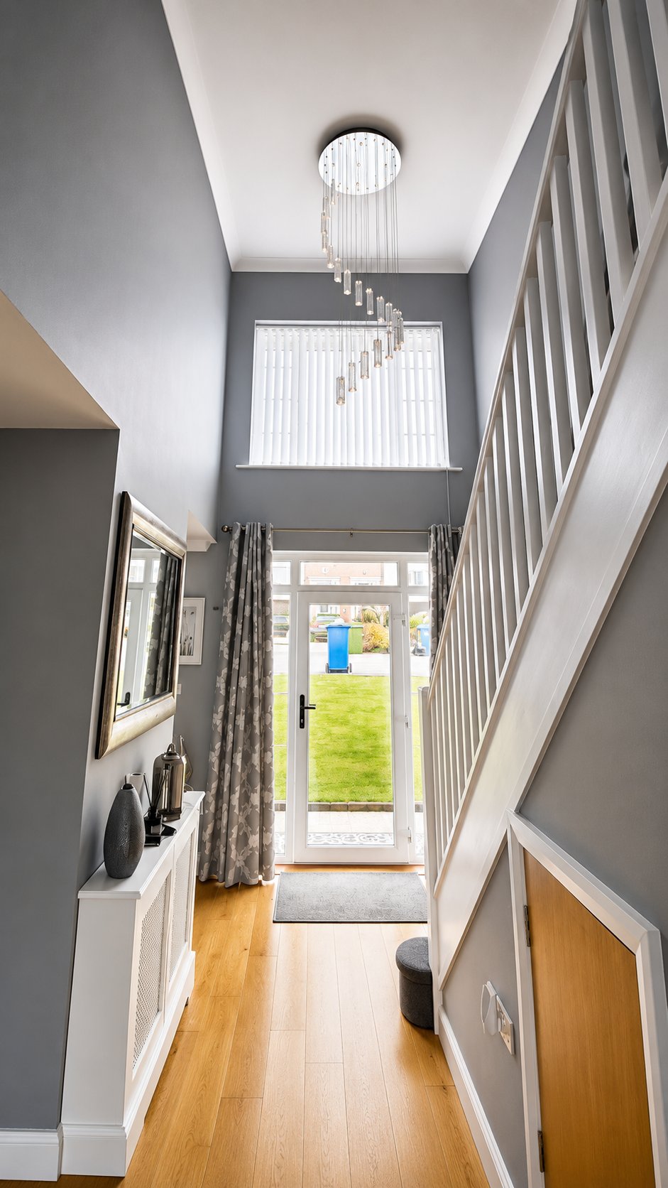 Grey emulsion painted staircase in Bangor